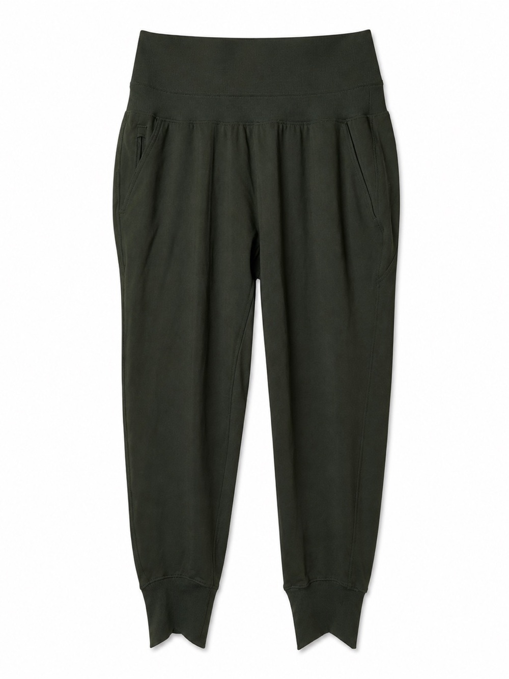 ATHLETA Brooklyn Jogger M Medium Dark Army Green High Rise Zip Pocket Hiking Gym